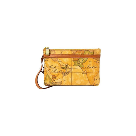 Alviero Martini Prima Classe beige handbag with map design, 100% leather, women's autumn/winter collection, dimensions 13x20x2 cm