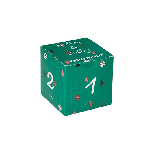 Vero Moda green package with festive design for women's fall/winter socks collection.