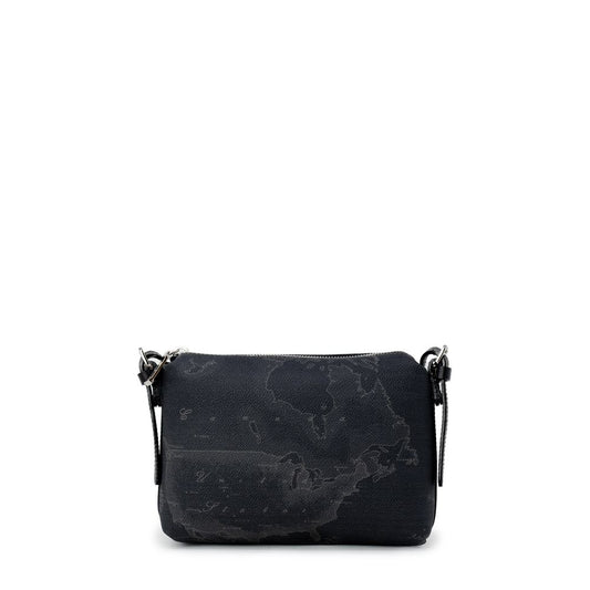Alviero Martini Prima Classe black polyester handbag, elegant small women's accessory with leather accents