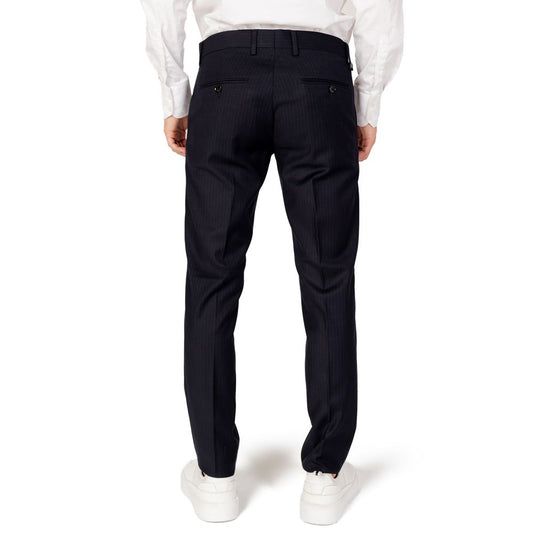 Back view of Antony Morato blue polyester men's suit trousers for autumn/winter collection.