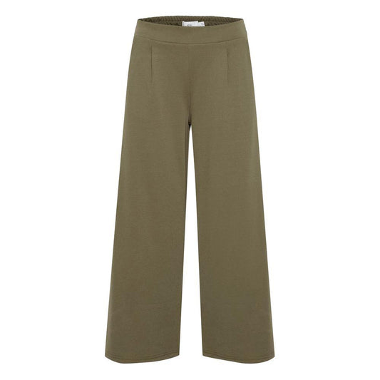 ICHI green recycled polyester bootcut pants for women, Fall/Winter collection, eco-friendly fashion