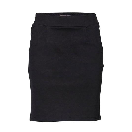 ICHI Black Polyester Mini Skirt