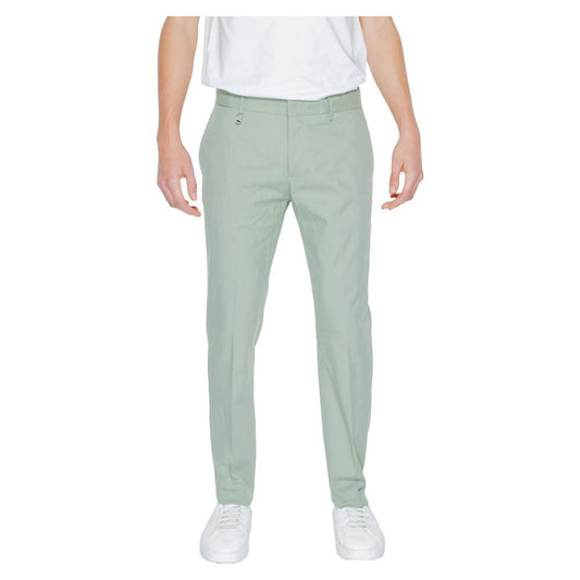 Antony Morato green cotton blend men's suit trousers, perfect for spring/summer fashion, featuring a comfortable fit and elegant design.