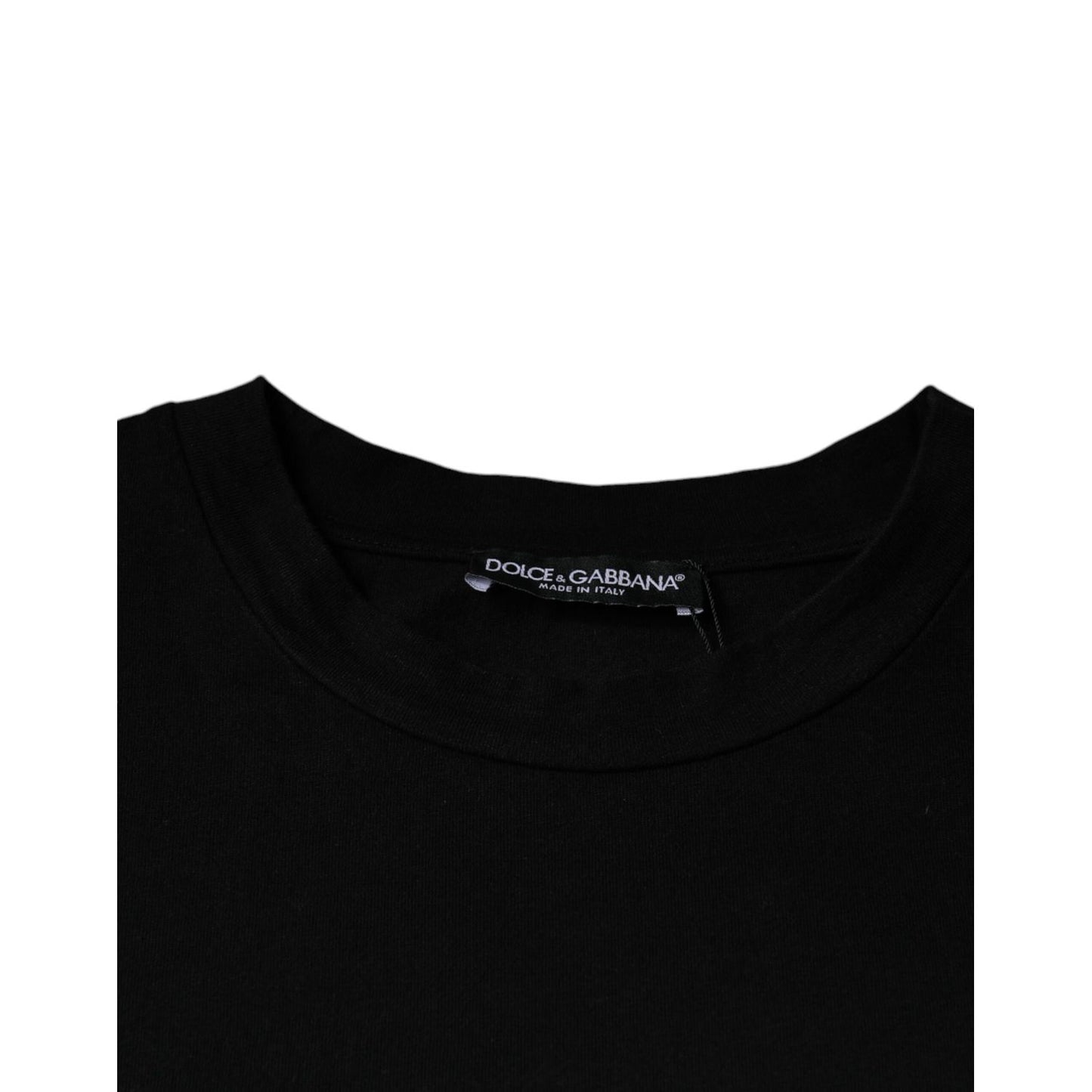Dolce & Gabbana Black Amore Print Cotton Crew Neck T-shirt