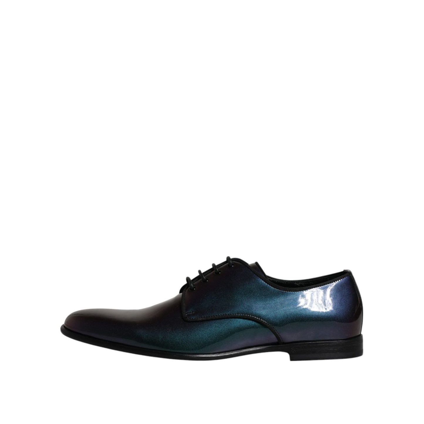 Dolce & Gabbana Peacock Patent Leather Derby Men Dress Shoes