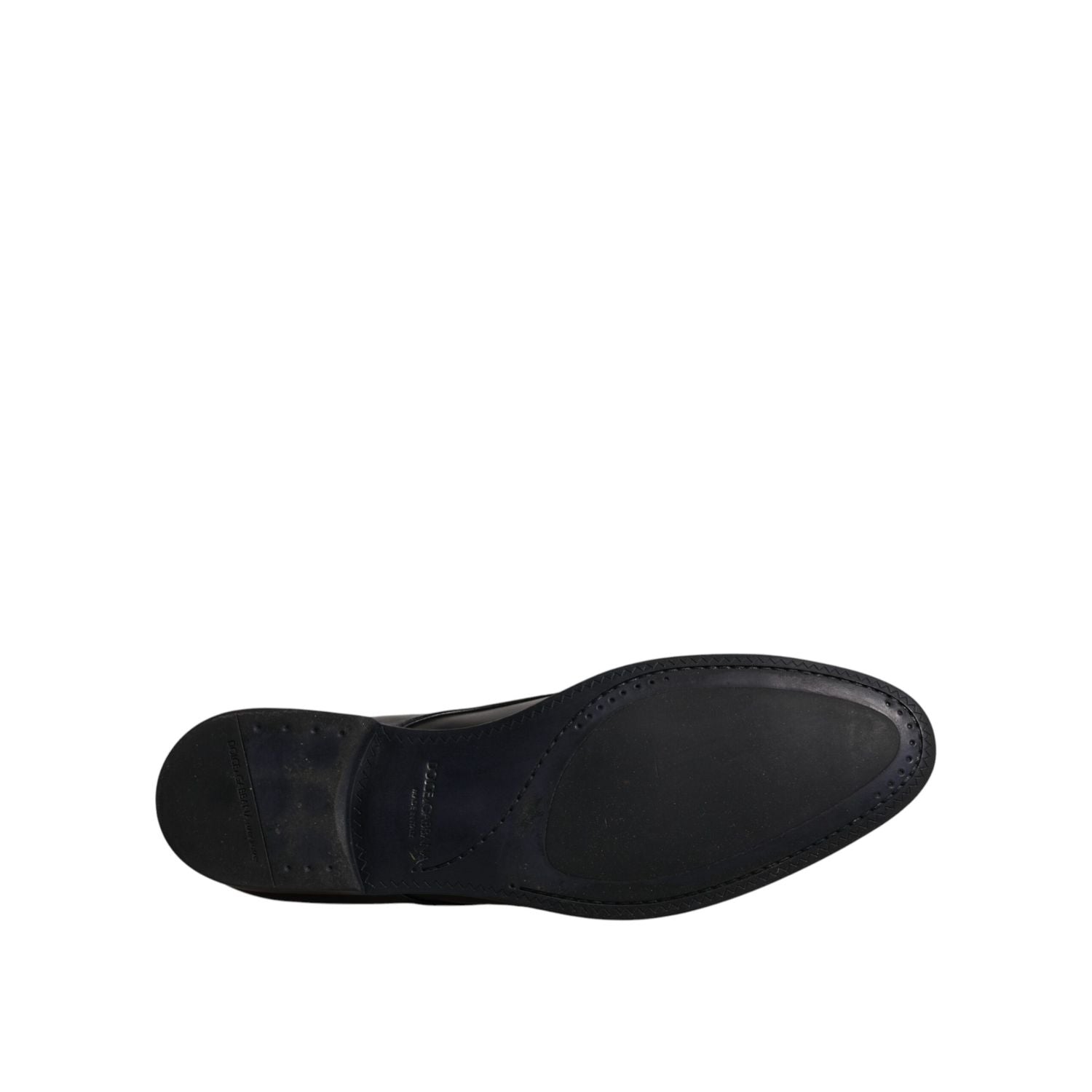 Dolce & Gabbana Black Leather Lace Up Men Derby Formal Shoes