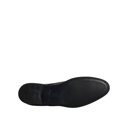 Dolce & Gabbana Black Leather Lace Up Men Derby Formal Shoes