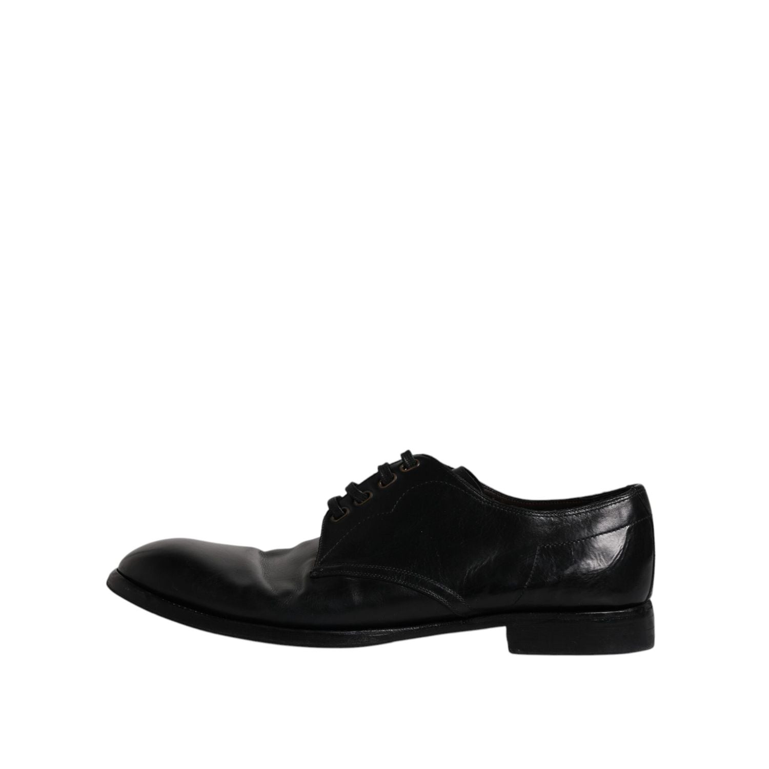 Dolce & Gabbana Black Leather Derby Formal Men Dress Shoes