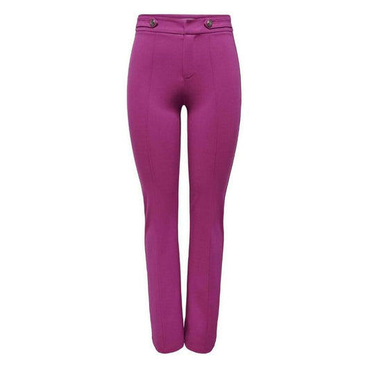 Women's pink viscose cigarette pants, fall/winter collection, made with 63% viscose, 32% nylon, and 5% spandex for comfort.