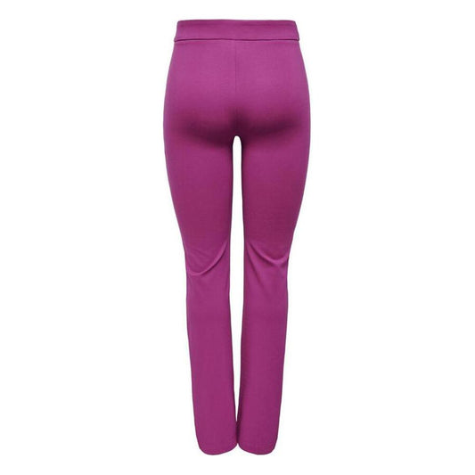 Women's pink cigarette pants made of 63% viscose, 32% nylon, and 5% spandex, ideal for fall/winter fashion.
