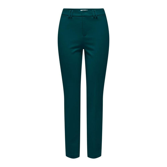Women's green cigarette pants, fall/winter collection, 94% polyester and 6% elastene. Stylish and comfortable fashion.