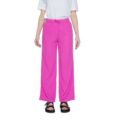Only Pink Linen Casual Pants