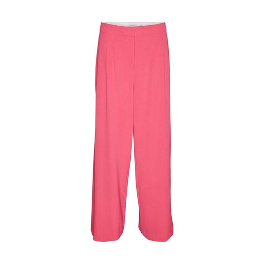 Vero Moda pink women's palazzo pants, spring/summer collection, made of polyester and elastane, stylish and comfortable fit.