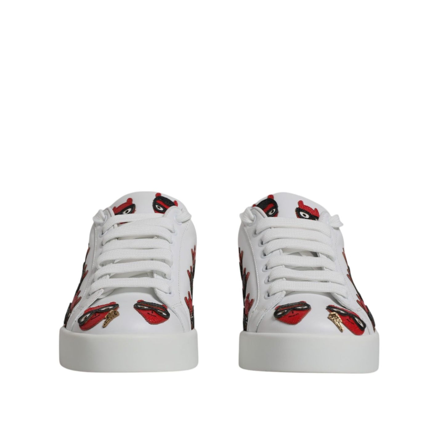 Dolce & Gabbana White Devil Face Portofino Sneakers Shoes