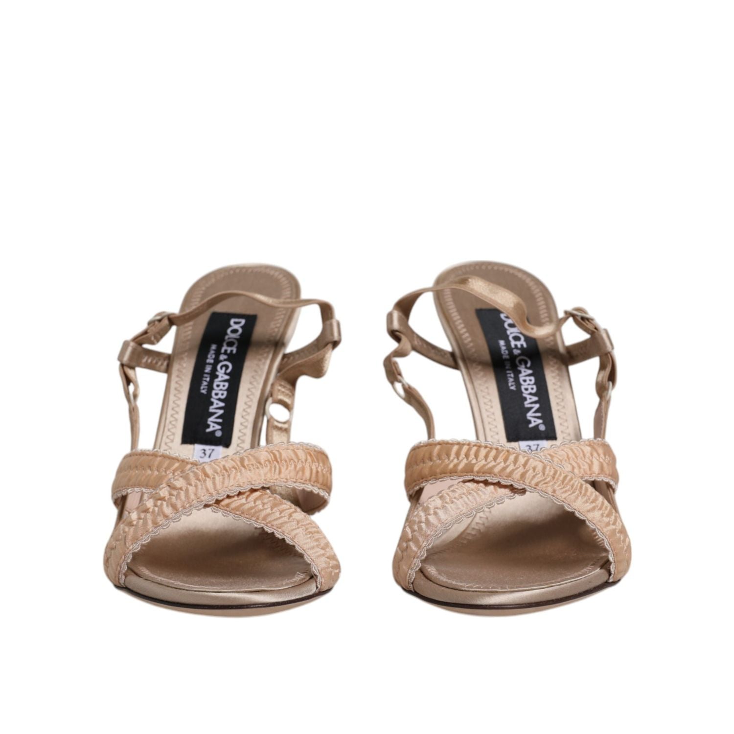 Dolce & Gabbana Beige Keira Slingback Heels Sandals Shoes