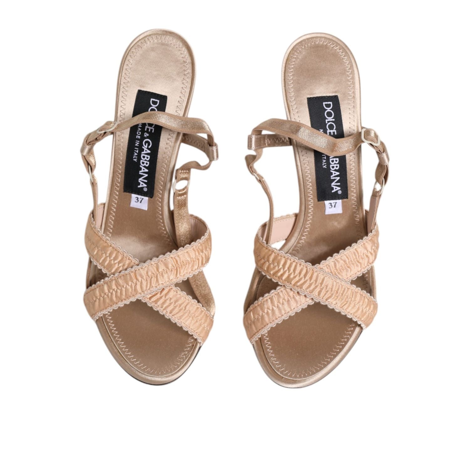 Dolce & Gabbana Beige Keira Slingback Heels Sandals Shoes