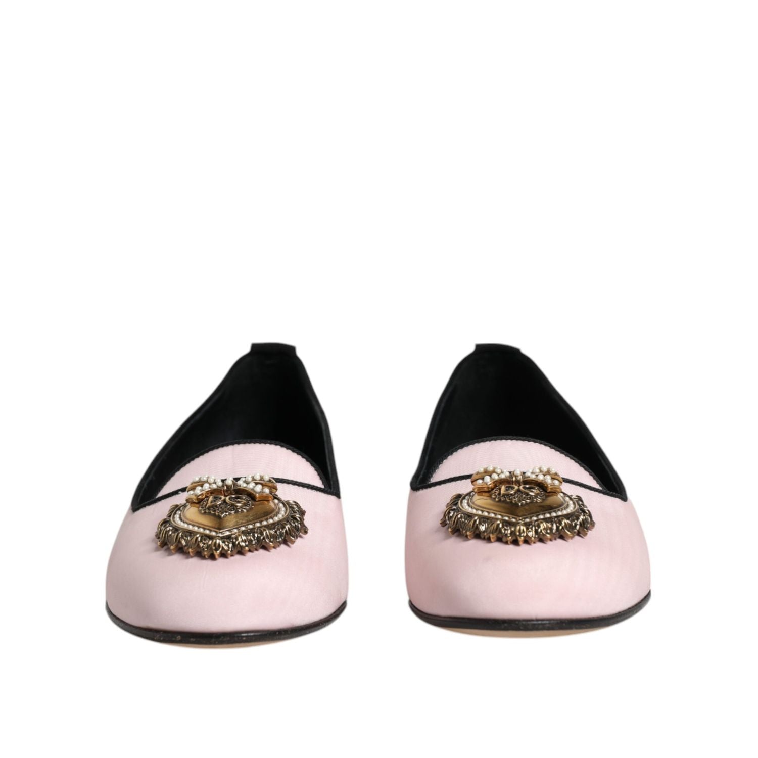 Dolce & Gabbana Light Pink Velvet Slip On Loafers Flats Shoes