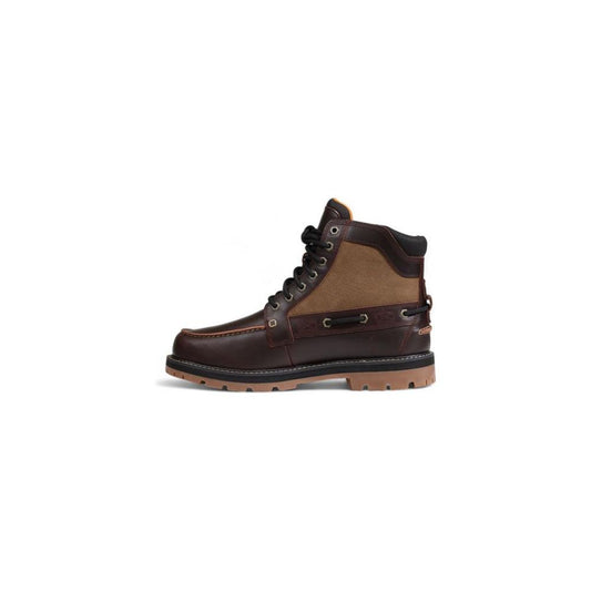 Timberland Brown Bio Based Fabric Boot with rubber sole for outdoor adventures, featuring durable and versatile design.