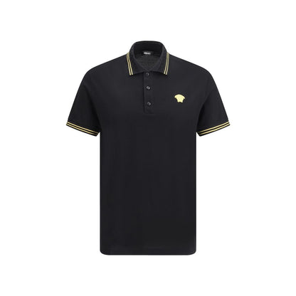 Versace Black Cotton Polo Shirt