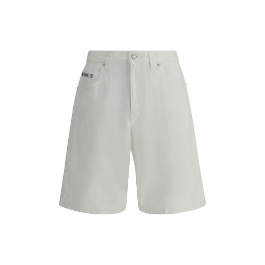 Moschino Denim Baggy Shorts with five-pocket design and zipper closure, perfect for casual streetwear style.