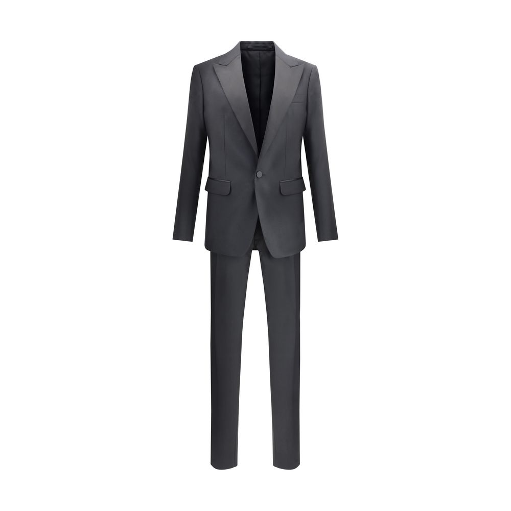 Dsquared² Black Fleece Wool Two-Piece Suit with blazer and trousers