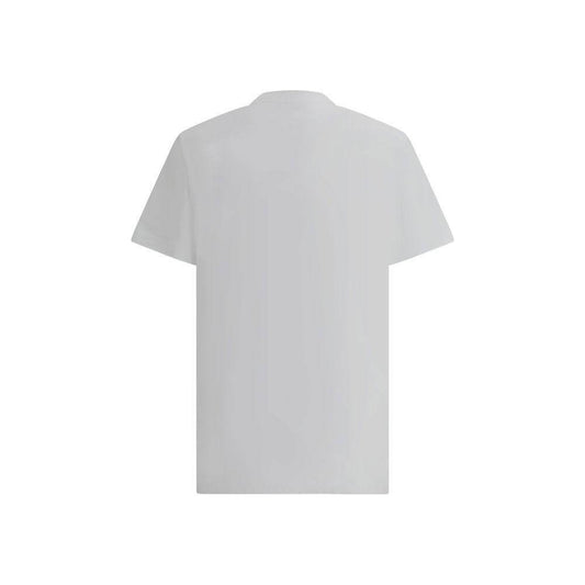 Back view of Moschino Logo T-Shirt in white with ribbed crew neck and iconic printed monogram for a bold, modern look.