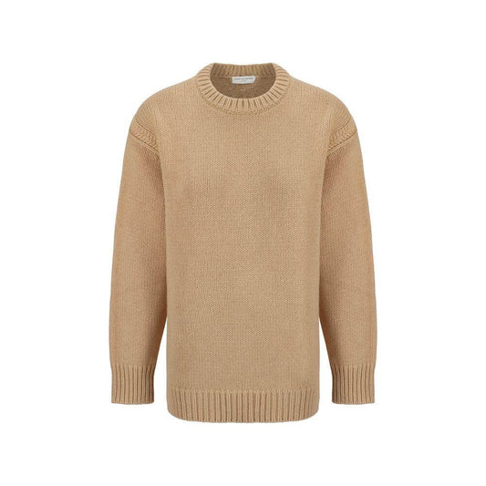 Chloé cashmere sweater with ribbed crew neck, hem, and cuffs, featuring a monochrome pattern and regular fit.