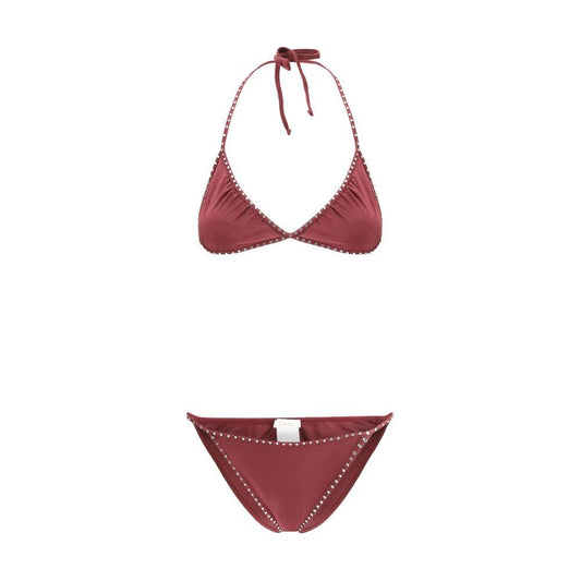 Oséree Crystal Swimsuit with rhinestone-embellished triangle top and classic bottom, elegant and sparkling for a glamorous look.