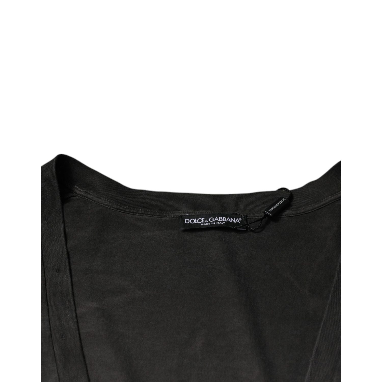 Dolce & Gabbana Black Cotton Crew Neck Short Sleeves T-shirt