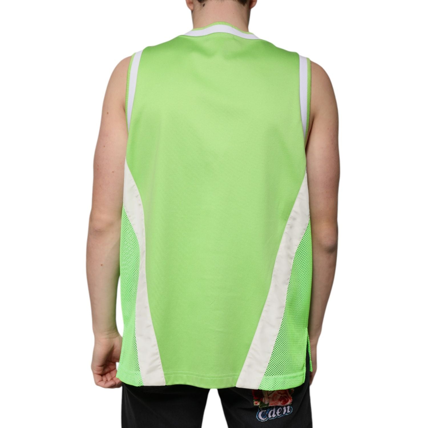 Dolce & Gabbana Green Polyester Jersey Sleeveless T-shirt