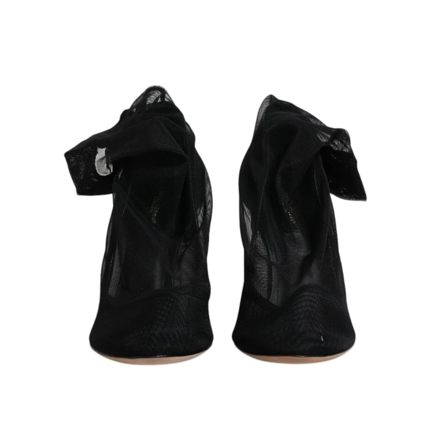 Dolce & Gabbana Black Nylon Stretch Mesh Sock Boots Shoes