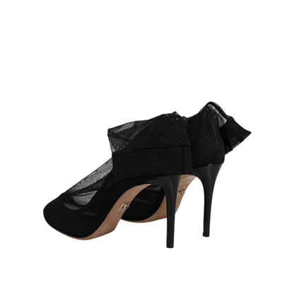 Dolce & Gabbana Black Nylon Stretch Mesh Sock Boots Shoes