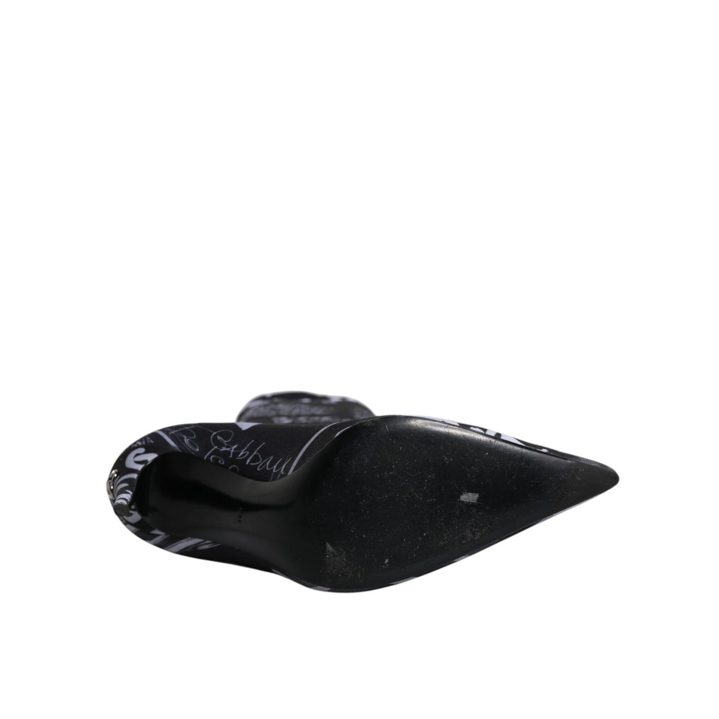 Dolce & Gabbana Black Logo Stretch Heels High Boots Shoes