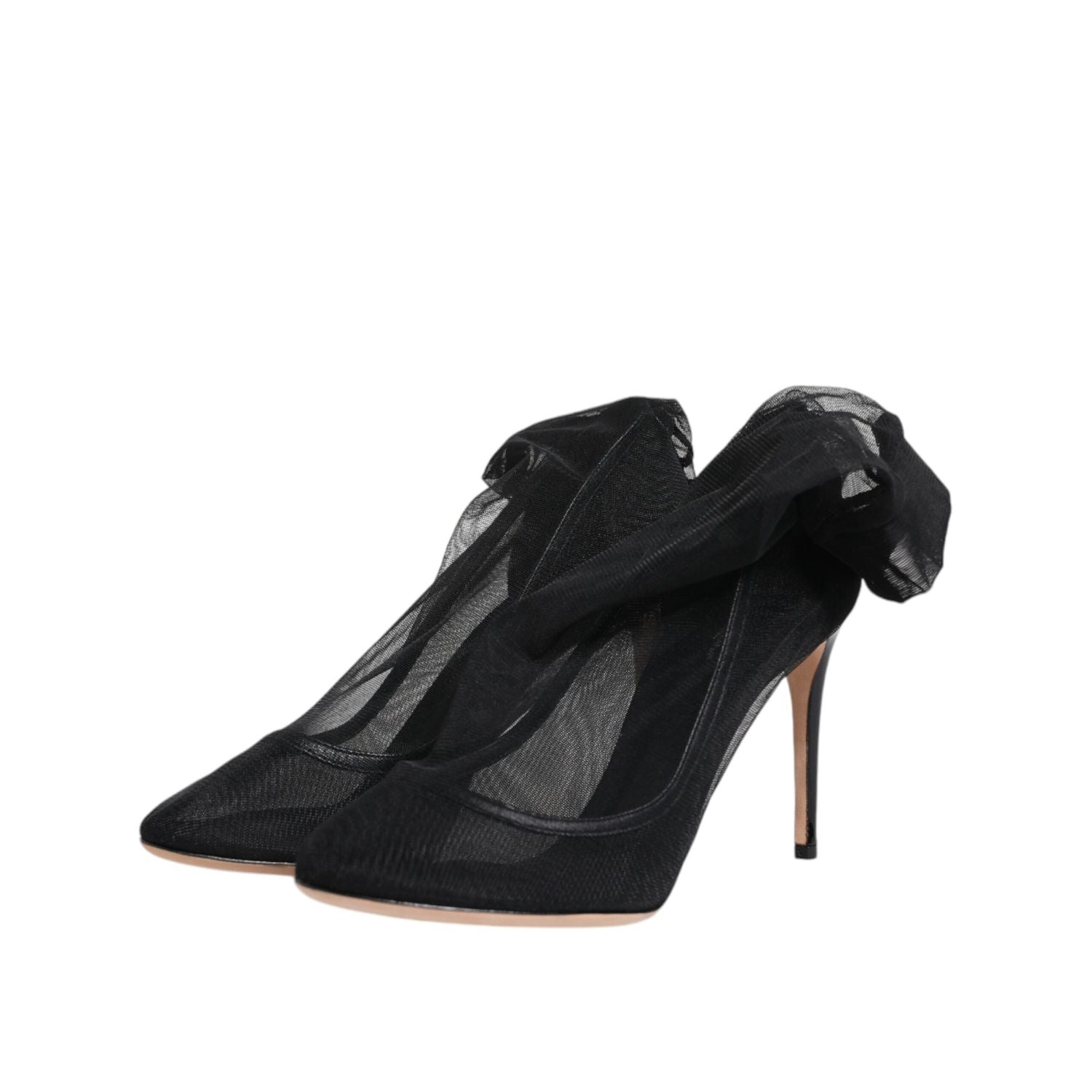 Dolce & Gabbana Black Nylon Mesh Sock Style Boots Shoes