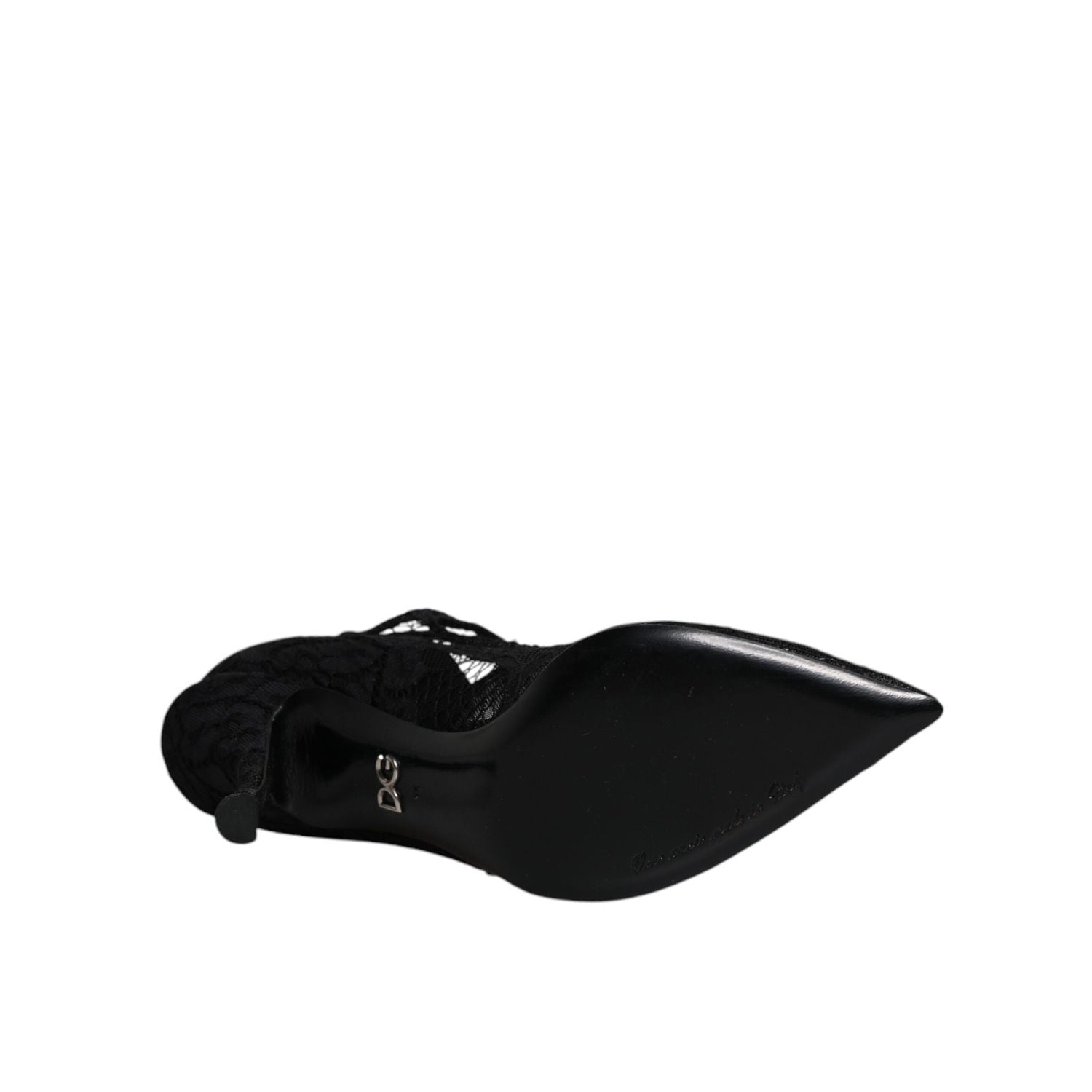 Dolce & Gabbana Black Lace Crystals Mary Jane Pumps Shoes