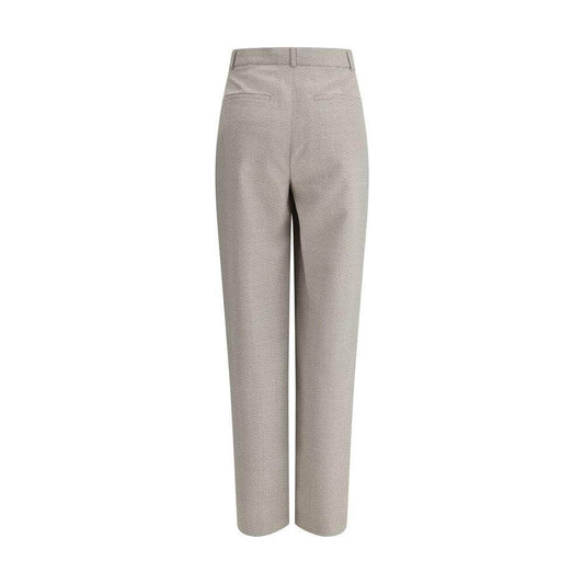 Back view of Fendi pied-de-poule wool pants, showcasing elegant design and welt pockets, perfect for sophisticated style.