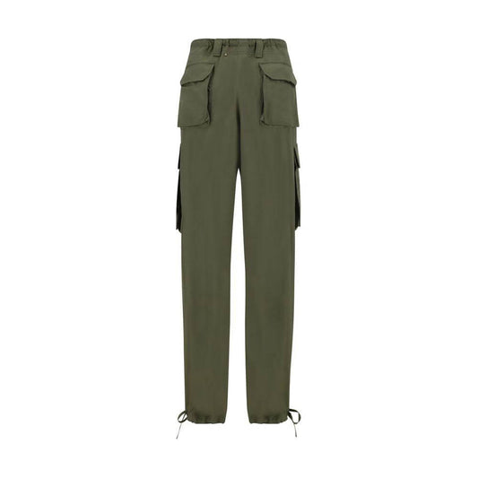 Golden Goose cargo pants with wide-leg, drawstring waist, and multiple pockets in a monochrome design. Front view.