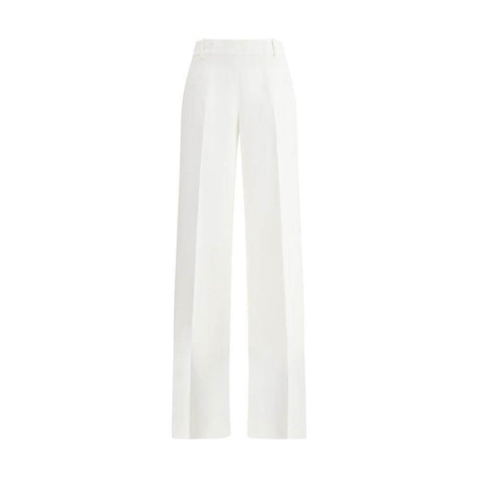Ermanno Scervino Cady Pants in white with high waist, wide legs, and side zipper closure for a sophisticated modern look.