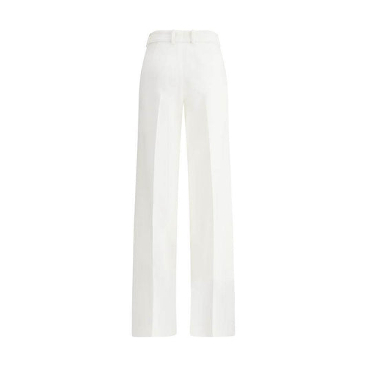 Ermanno Scervino Cady Pants in white, featuring high waist and wide leg with a side zipper and belt loops for a versatile look.