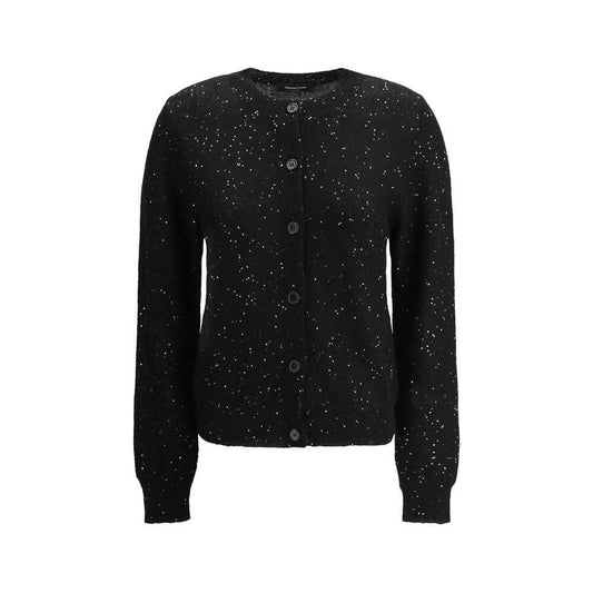 Fabiana Filippi sequined cardigan with front button closure and ribbed cuffs, offering elegance and glamour for special occasions.