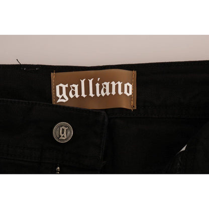 John Galliano Black Cotton Denim Stretch Regular Fit Jeans Jeans & Pants