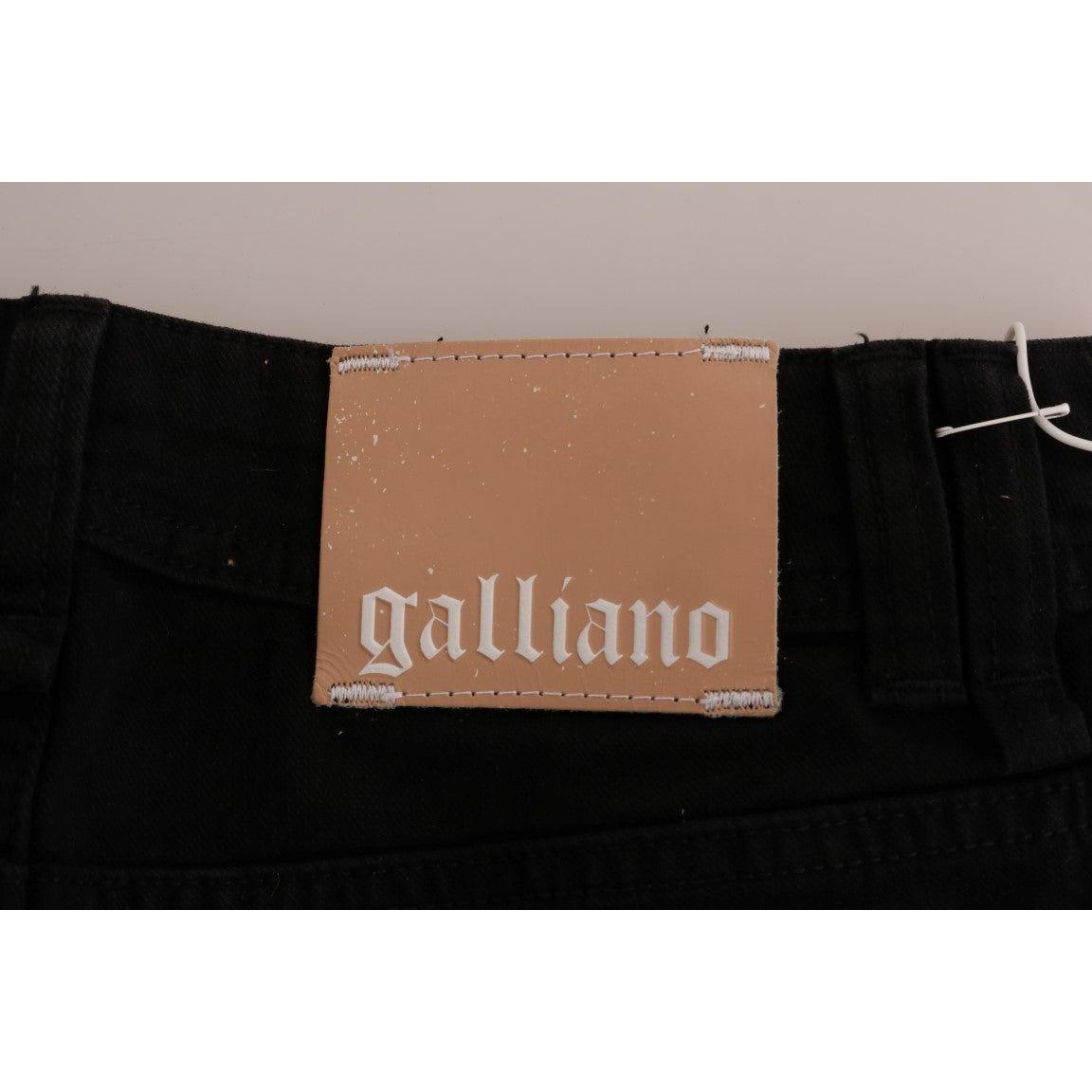John Galliano Black Cotton Denim Stretch Regular Fit Jeans