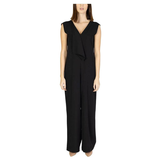 Sandro Ferrone women's elegant black jumpsuit, spring/summer collection, 96% polyester, 4% elastene.