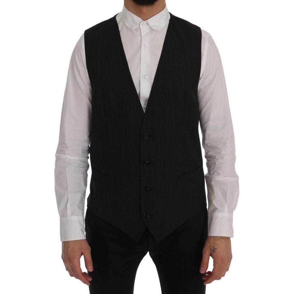 Dolce & Gabbana Gray Wool Stretch Vest