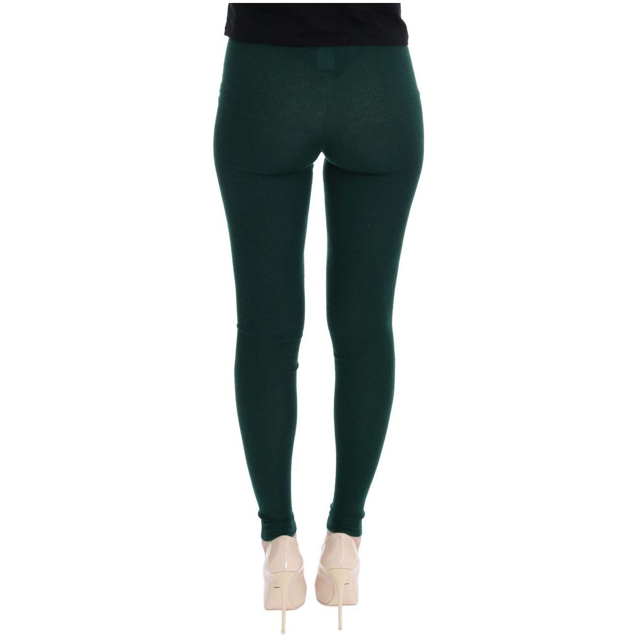 Dolce & Gabbana Green Cashmere Stretch Tights