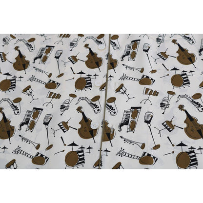 Dolce & Gabbana White Silk JAZZ Motive Print Shirt