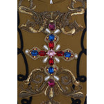 Dolce & Gabbana Yellow Crystal Cross Vest Jacket Vest Jacket