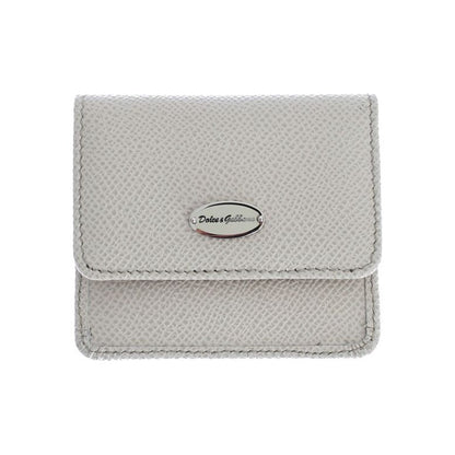Dolce & Gabbana White Dauphine Leather Case Wallet Wallet