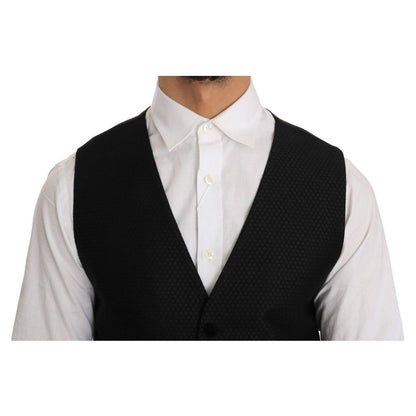 Dolce & Gabbana Black Polka Dot Pattern Vest