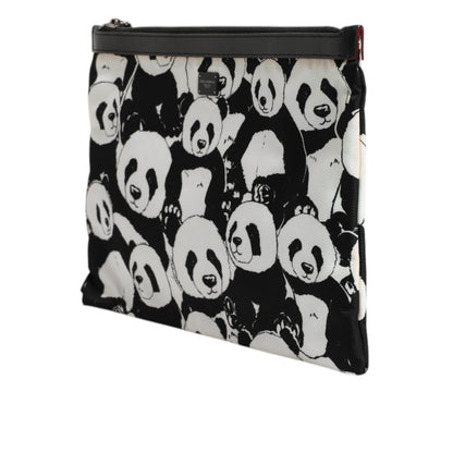 Dolce & Gabbana Black White Panda Pattern Clutch Pouch Bag